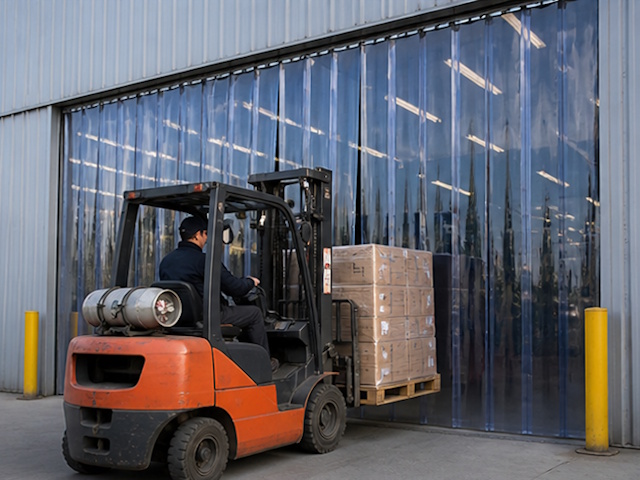 rideau lanière pvc transparent fixe sur mesure
